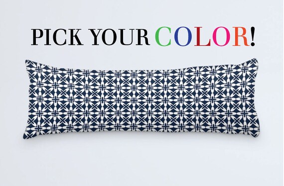 20x54 Pillow Cover Geometric Pillow Navy Body Pillow Case Etsy