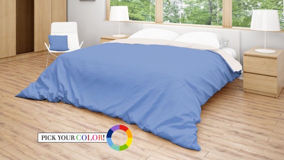 Solid Color Duvet Cover Bright Bedding King Queen Full Twin Etsy