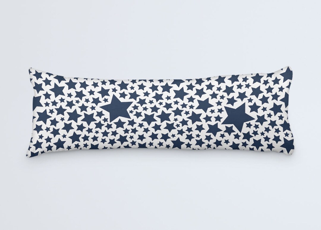 Blue Body Pillow Stars Long Pillow Pillow 20x54 Large Bed Etsy