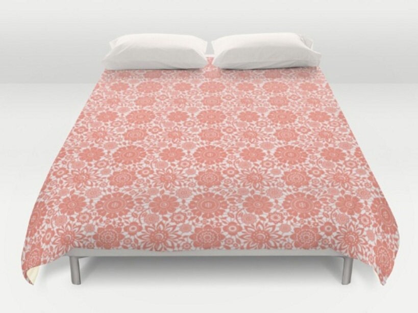 Coral King Size Bedding Etsy