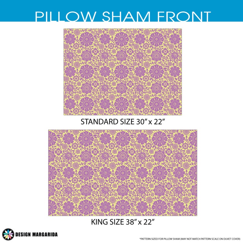 Purple Pillow Sham Floral Pillowcase Flower Bed Pillow Etsy España