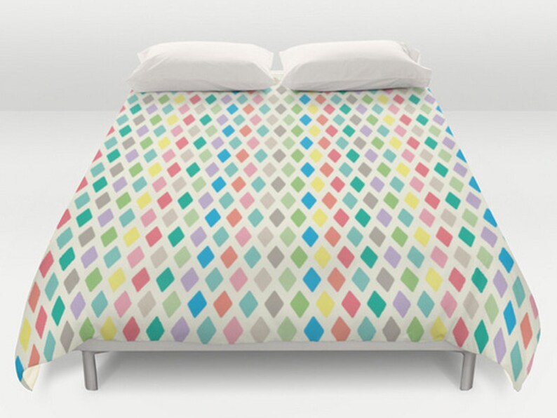Geometric Duvet Cover Geometric Bedding King Queen Full Etsy