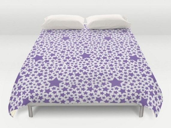 Purple Duvet Cover Star Bed Cover Pattern Comforter King Etsy