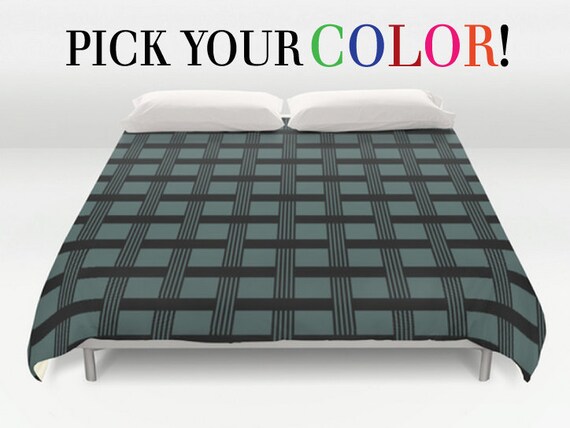 Plaid Bed Cover Plaid Duvet Cover King Queen Full Twin Etsy