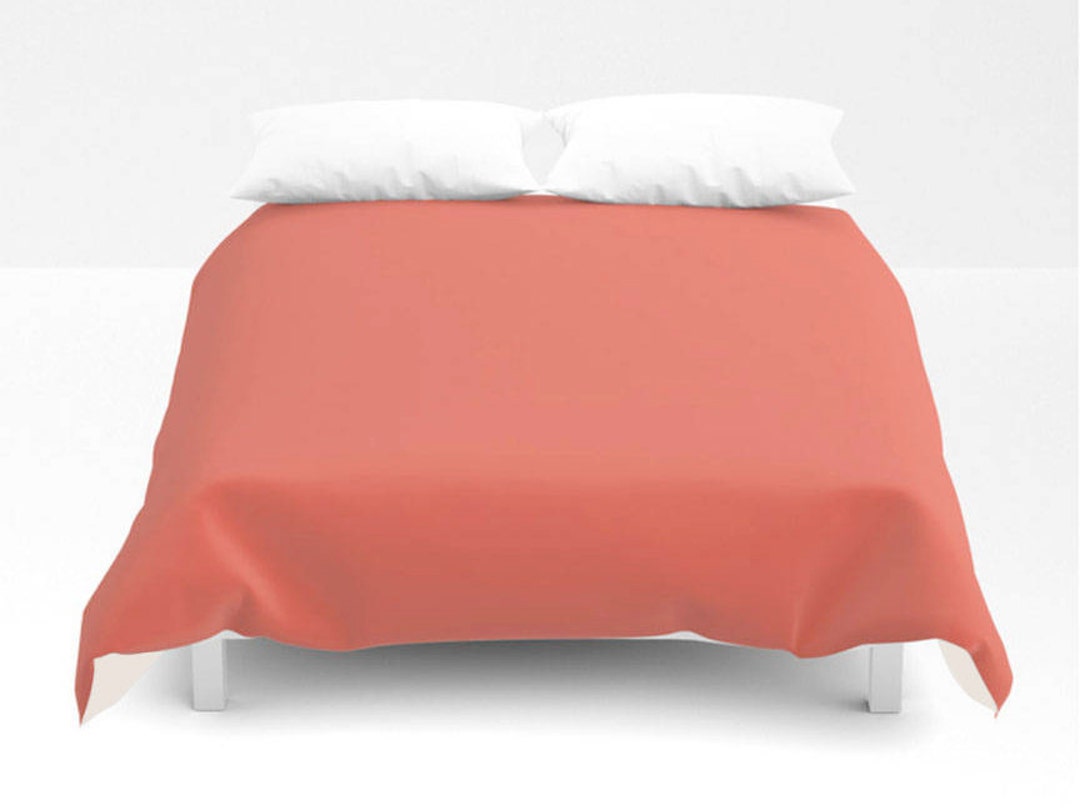 Coral Duvet Cover, Coral Bedding, Coral Bed Cover, Coral Comforter