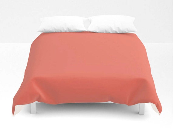 Coral Duvet Cover Coral Bedding Coral Bed Cover Coral Etsy