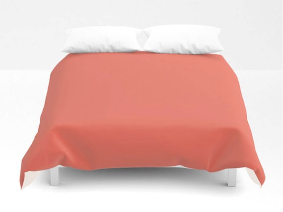 Coral Duvet Cover Coral Bedding Coral Bed Cover Coral Etsy