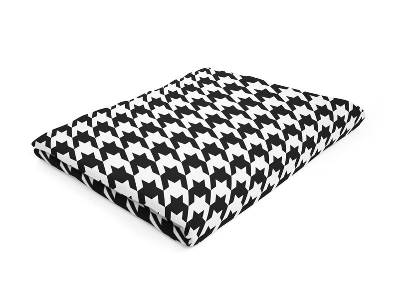 Houndstooth Blanket Black Fleece Blanket Black White Throw Etsy