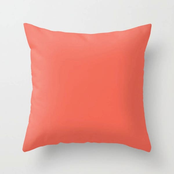 Coral Throw Pillow, Pink Decorative Pillow, Sofa Decor Cushion, Pink Cushion, Cushion Cover, Pillow Case, 16x16 18x18 20x20, Toss Pillow