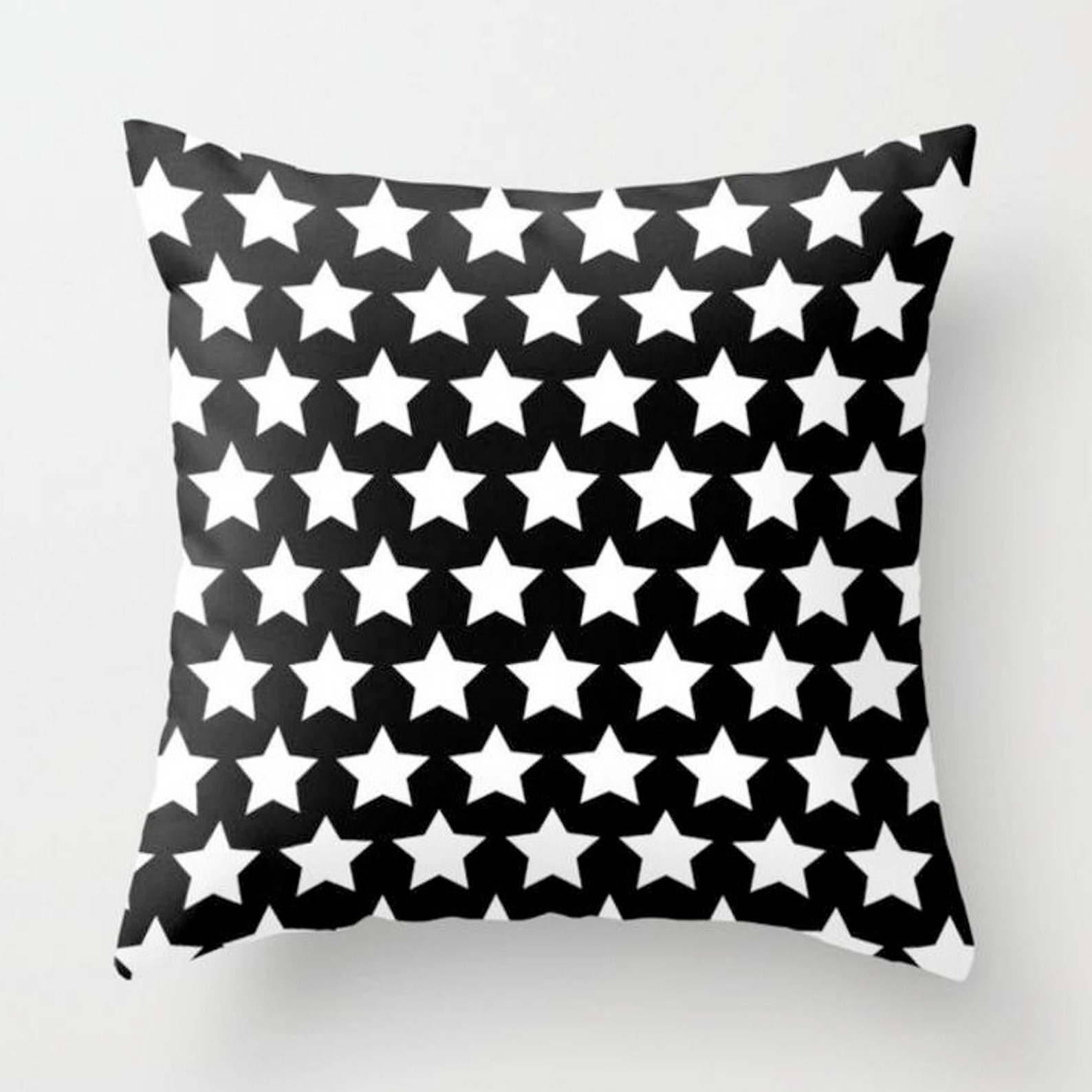 Black White Throw Pillow Stars Decorative Pillow Star Etsy.de