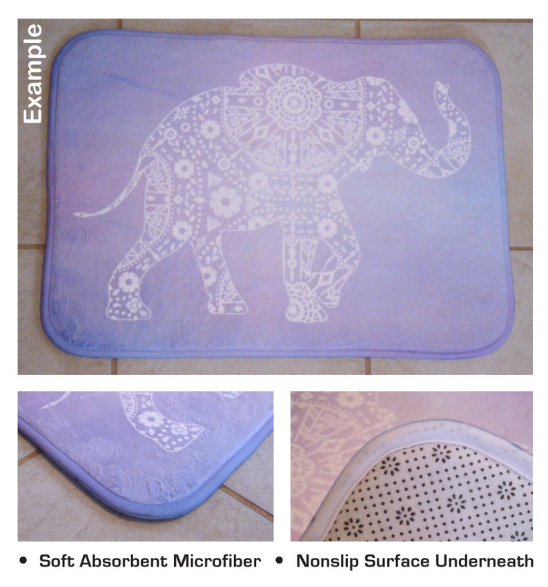 Floral Bath Mat Colorful Bathroom Decor Foam Bath Rug Etsy UK