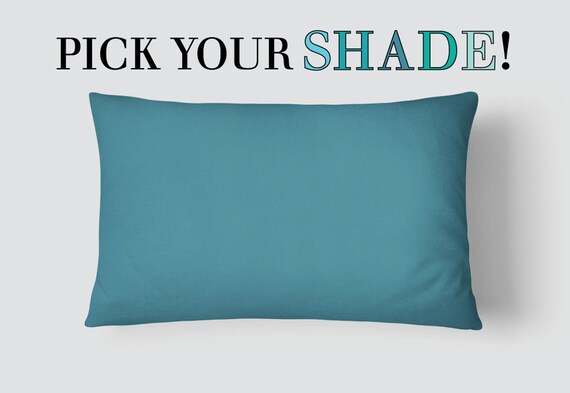 Blue Lumbar Pillow Teal Bed Pillow Turquoise Long Cushion 14x20 Cushion Cover Navy Blue Cushion Aqua Pillow Cushion and Insert Etsy