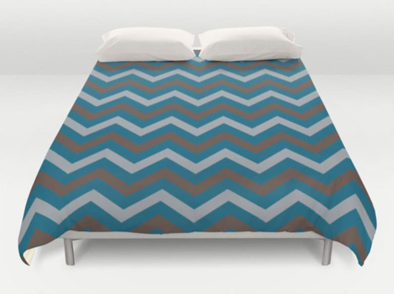Teal Duvet Cover Chocolate Chevron Comforter Image 0