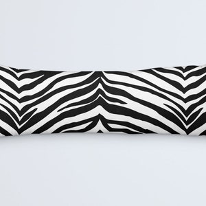 Animal Print Body Pillow, White Black Long Pillow, Long Pillow Cover, Zebra Print Large Cushion, Tiger Print Bed Pillow, 20x54 Pillow