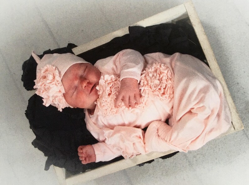baby girl coming home outfit brick Newborn girl coming home outfit knotted gown Organic baby clothes take home reddish orange