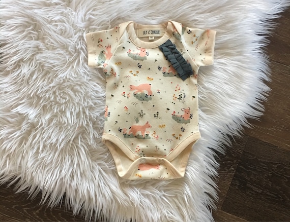 Feather Print Dress Baby Outfit Organic Baby Clothes Baby Clothing