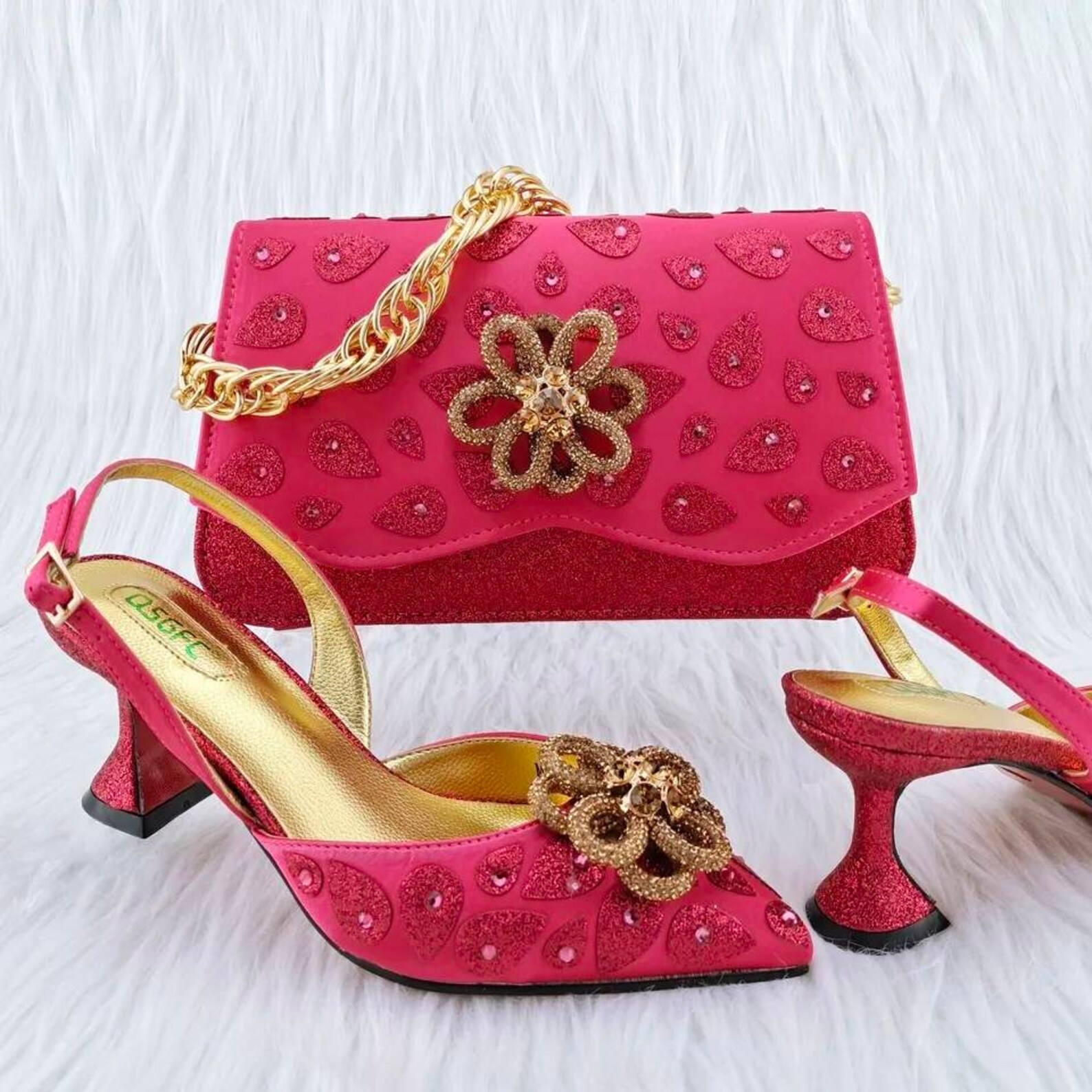 Matching Shoes and Bag Set in Heels African Wedding Shoes and Etsy