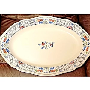 Vintage Rare Very Large Heavy Wedgwood Etruria England Cheadle Pattern Serving Platter USA Patented