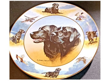Vintage Royal Doulton Franklin Mint  'The Sporting Life' Birds / Dogs Black Labrador  Limited Edition Fine Bone China Plate by Nigel Hemming