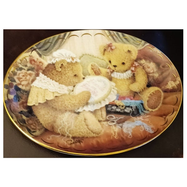 Cute Teddy Bear Friends Are Fur-ever Franklin Mint Ltd Edition Collectors Plate