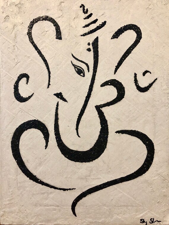 Buy Ganesha and Om Symbol, Hand-painted Online in India - Etsy