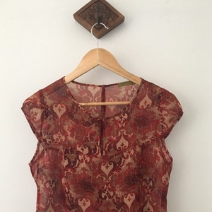 Y2K Vintage Red Lucky 13 Top With Cap Sleeves