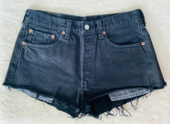 Vintage 90s Women's Levi's 501 Cut-off  Black Sho… - image 2