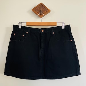 Women's  Dead Stock Y2K Denim Lee Mini Black Skirt