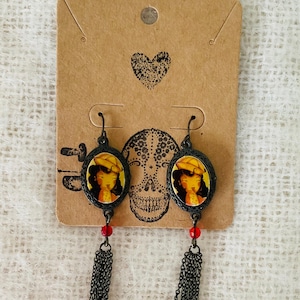 Vintage Sailor Girl Tattoo Style Dangle Earrings