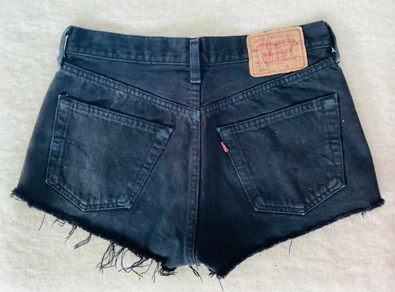 Vintage 90s Women's Levi's 501 Cut-off  Black Sho… - image 3