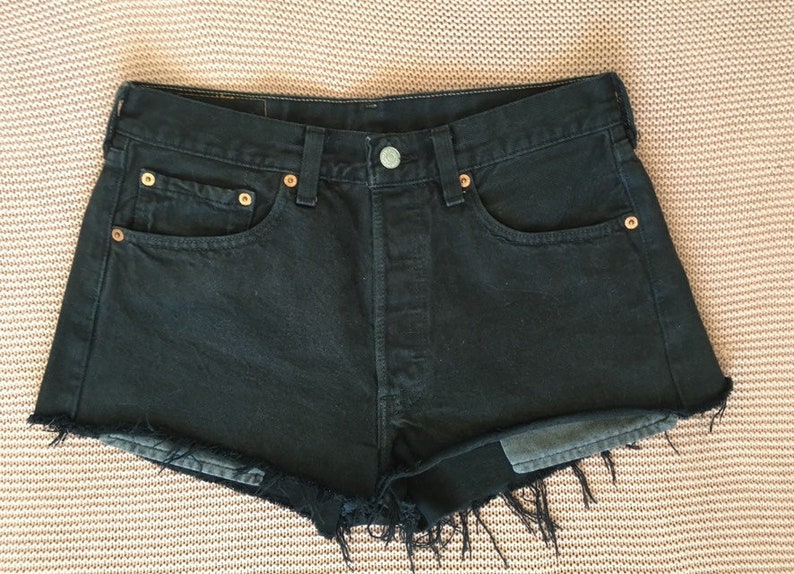 Vintage Women's Levi's 501 Cut-off Black Shorts | Etsy