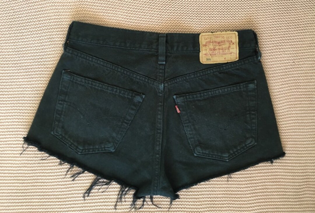 Vintage Women's Levi's 501 Cut-off Black Shorts - Etsy Hong Kong