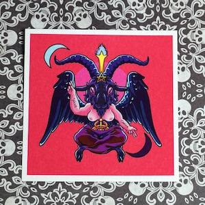 Baphomet 4x4 shiny metallic print