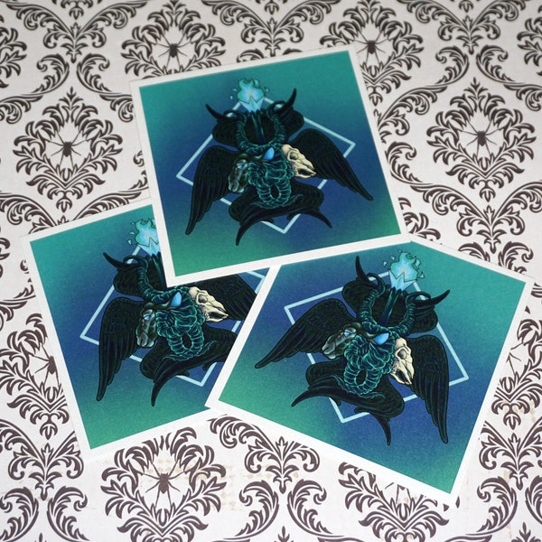 Baphomet-seraphim 4x4 metallic print