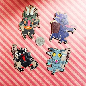 Wooden Krampus ornaments