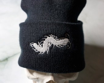 Embroidered Centipede Beanie