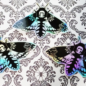 Death head moth holographic sticker