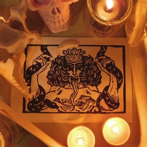 Astaroth 5x7 block print