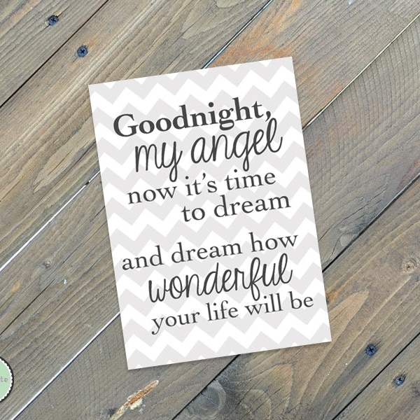 Billy Joel "Lullabye (Goodnight My Angel)" Lyrics - Baby Nursery - Lyric Print - 5"x7" Digital Print