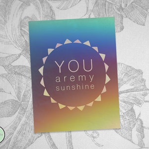 You Are My Sunshine Digital Print - 8.5&quot;x11&quot; - Art mural chambre d&#39;enfant/chambre