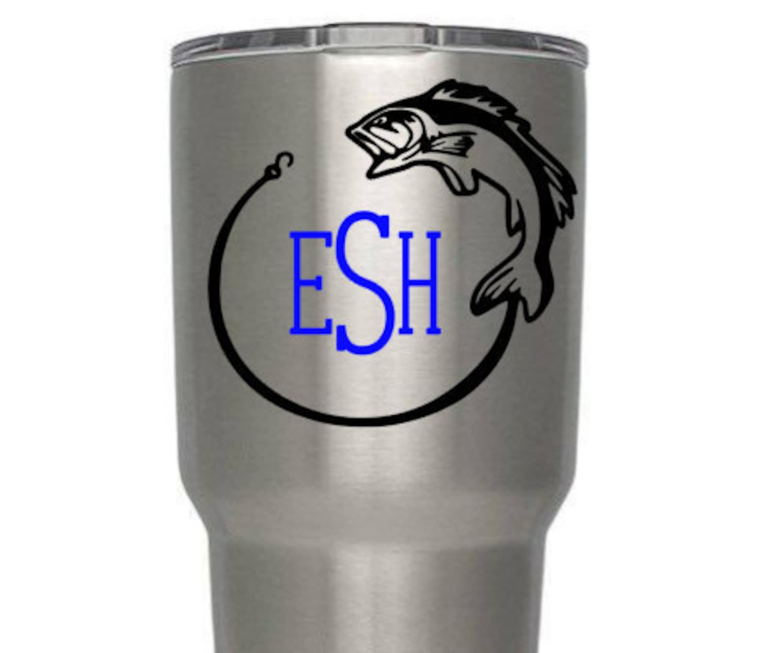 Yeti Custom Decal Fishing Monogram Fishing Yeti Rambler Etsy