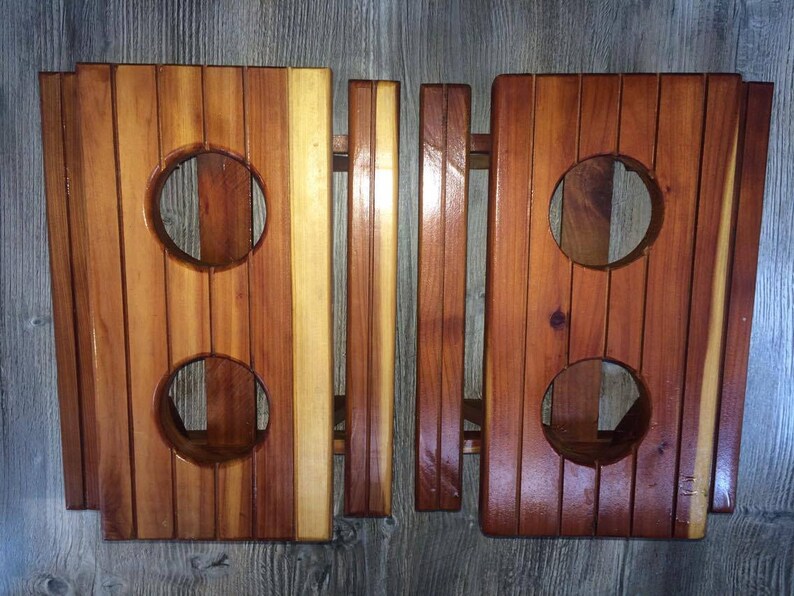 Ketchup and mustard holder Cedar picnic table soda holder Etsy