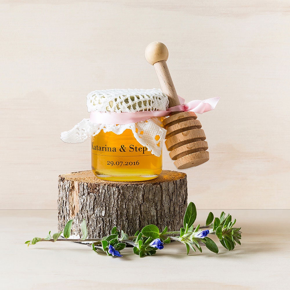 Mini Portable Honey Sticks 15CM 20 PCS Spiral Wood Honey Dipper Sticks for Wedding Honey Jar Favours Giveaway Gift SacJkt Wooden Honey Dipper 