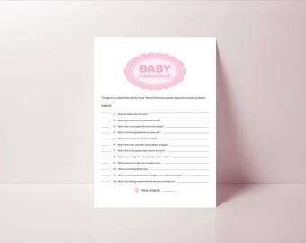 Baby Shower Family Feud Game – Instant Download (4 Color Options!)