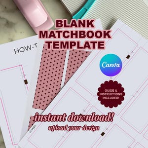 Blank Editable DIY Matchbook Template |  Instant Download