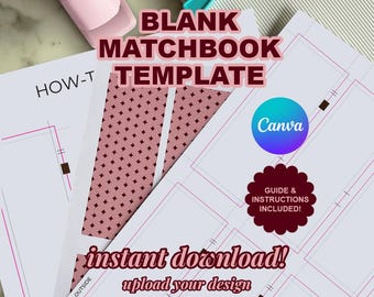 Blank Editable DIY Matchbook Template |  Instant Download