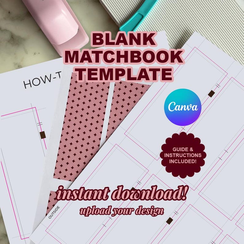 Blank Editable DIY Matchbook Template | Instant Download image 1