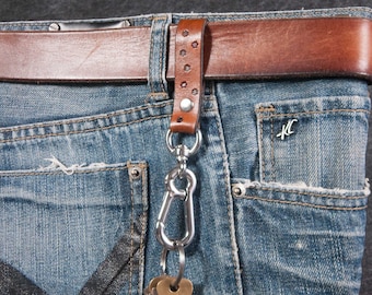 Leather belt key Loop, leather belt key chain, belt key fob, key keeper