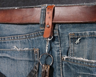 Light duty belt key snap, leather belt key holder, belt key keeper