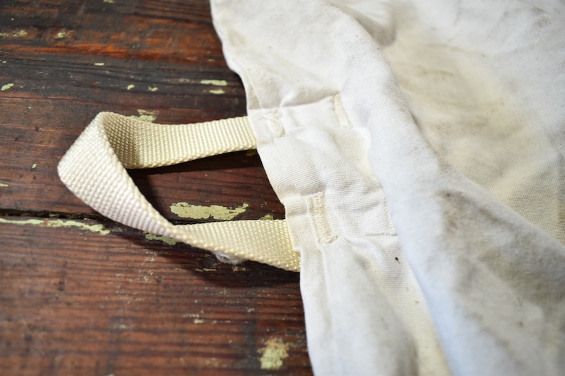 Vintage American Linen Drawstring Duffle Laundry Bag